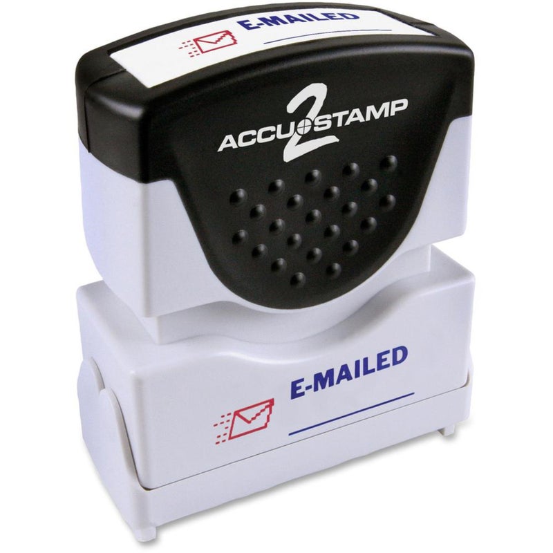 AccuStamp COSCO 2-Color Shutter Stamp - Message Stamp - E-MAILED - 0.50 Impression Width - 20000 Impression(s) - Red  Blue - Rubber  Plastic - 1 Each - Image 1